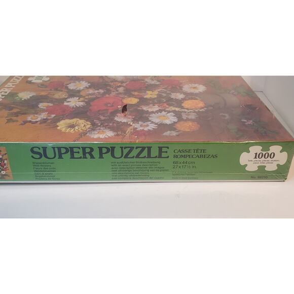 Vintage FX Schmid 1000 Pc Puzzle 98210 Super Puzzle Wildflowers West Germany - Picture 5 of 7
